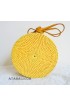 coloring rattan circle sling leather handle bags yellow